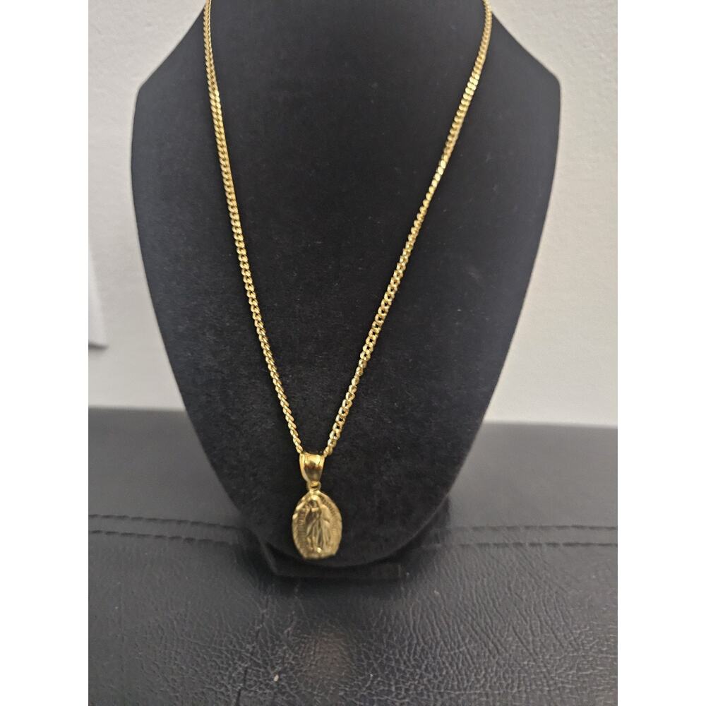 20in- 14k Gold- plated steel chain with 1 inch Religious Pendant w/gift box